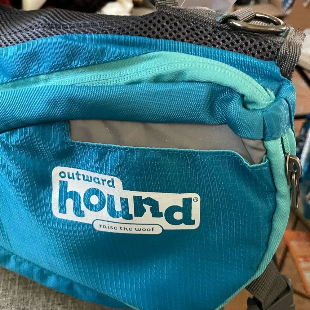 Outward hound doggie hiking travel backpack nylon saddle bag expandable pockets - Picture 5 of 9